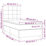 vidaXL Sommier à lattes de lit avec matelas Gris foncé 80x200 cm Tissu