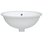vidaXL Évier de salle de bain blanc 47x39x21 cm ovale céramique