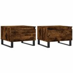 vidaXL Tables basses 2 Pièces chêne fumé 50x46x35 cm bois d'ingénierie