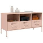 vidaXL Meuble TV rose 100 5x39x50 5 cm acier laminé à froid