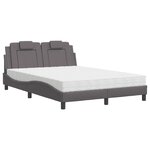 vidaXL Lit avec matelas gris 140x200 cm similicuir