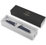 PARKER IM Stylo roller  bleu mat  Recharge noire pointe fine  Coffret cadeau