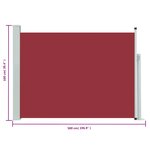vidaXL Auvent latéral rétractable de patio 100x500 cm Rouge