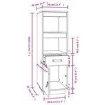 vidaXL Buffet haut Gris 34x40x108 5 cm Bois massif de pin