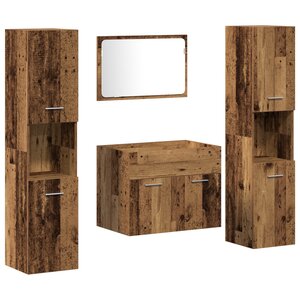 vidaXL Ensemble de meubles de salle de bain 4 pièces en vieux bois