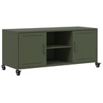 vidaXL Meuble TV vert olive 100 5x39x43 5 cm acier laminé à froid