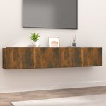 vidaXL Meubles TV 2 Pièces chêne fumé 80x30x30 cm bois d'ingénierie