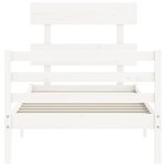 vidaXL Cadre de lit et tête de lit blanc 100x200 cm bois massif