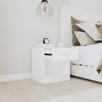 vidaXL Table de chevet 2 Pièces avec tiroir Blanc