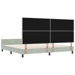 Lit vidaXL Gris clair 200x200 cm Velours