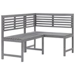 vidaXL Banc d'angle de jardin Gris 140 cm Bois solide d'acacia