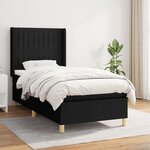 vidaXL Sommier à lattes de lit et matelas Noir 80x200 cm Tissu