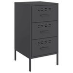 vidaXL Tables de chevet 2 Pièces noir 36x39x68 cm acier laminé à froid