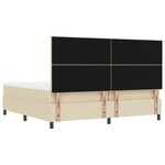 vidaXL Lit Box Spring avec Matelas & Banc Crème 200x200 cm Tissu