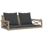 vidaXL Balancelle avec coussins gris 109x62x40 cm résine tressée