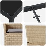 Ensemble de salle à manger de jardin 9 pièces avec coussins en polybeige