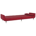 vidaXL Canapé-lit à 2 places et deux oreillers Rouge bordeaux Velours
