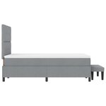 vidaXL Lit avec sommier et banc gris clair 120x200 cm tissu