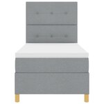 vidaXL Lit à ressorts avec matelas gris clair 100x200 cm tissu