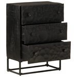 vidaXL Commode noir 55x30x76 cm bois massif de manguier et fer