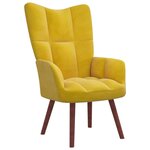 vidaXL Chaise de relaxation Jaune moutarde Velours