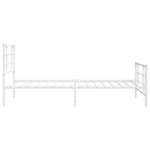 vidaXL Cadre de lit métal avec tête de lit/pied de lit blanc 107x203cm