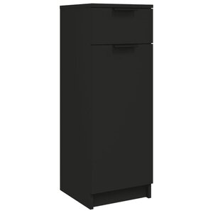 vidaXL Armoire de salle de bain Noir 32x34x90 cm Bois d'ingénierie