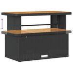 Ensemble de Canapé de Jardin 9 Pièces avec Coussins Noir Rattan Poly Acacia