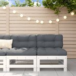 vidaXL Canapés centraux avec coussins 2 Pièces blanc bois de pin massif