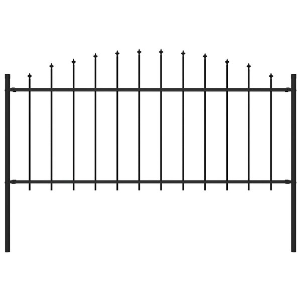 vidaXL Clôture de jardin à dessus en lance Acier (0 5-0 75)x1 7 m Noir