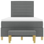 vidaXL Lit Box Spring avec Matelas & Banc Gris Foncé 120x200 cm Tissu