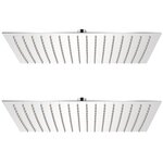 vidaXL Pomme de douche plongeante 2 Pièces Acier inoxydable 30x40 cm