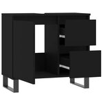 vidaXL Armoire de salle de bain noir 65x33x60 cm bois d'ingénierie