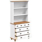 Buffet vidaXL “ASKIM” Blanc 91x40x183 cm Bois massif Pin