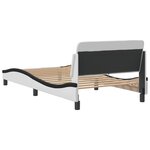 vidaXL Cadre de lit sans matelas blanc et noir 100x200 cm similicuir