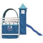 vidaXL Lit mezzanine enfants avec tour bleu 90x200 cm bois pin massif