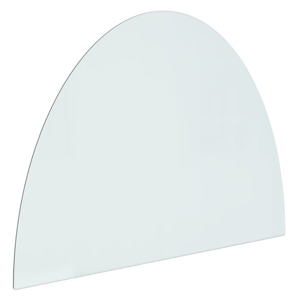 vidaXL Plaque de verre de cheminée Demi-rond 800x600 mm