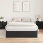 Cadre de lit avec rangement vidaXL en chêne noir 140x190 cm