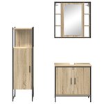 vidaXL Ensemble de meubles de salle de bain 3 pièces Chêne Sonoma