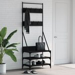 vidaXL Porte-vêtements et rangement des chaussures noir 70x40x184 cm