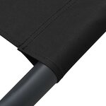 vidaXL Lit de repos d'extérieur avec auvent et oreillers Noir