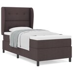 Lit Box Spring vidaXL avec Matelas Marron Foncé 90x200 cm en Tissu
