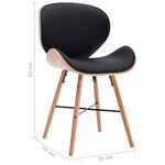 vidaXL Chaises à manger lot de 2 noir similicuir et bois courbé