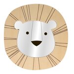 Miroir tête de lion en bois