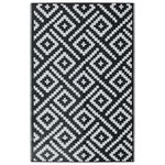 vidaXL Tapis d'extérieur Blanc et noir 190x290 cm PP