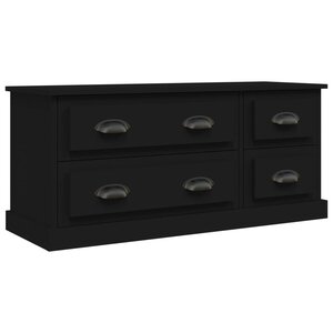 vidaXL Meuble TV noir 100x35 5x45 cm bois d'ingénierie