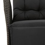 vidaXL Ensemble à manger de jardin 9Pièces coussins noir résine tressée