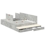 vidaXL Cadre de lit de rangement Gris béton 135x190 cm
