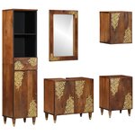 Ensemble de meubles de salle de bain 5 pièces vidaXL en bois de manguier massif