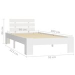 vidaXL Cadre de lit sans matelas blanc bois de pin massif 90x200 cm